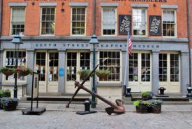 Entrance of the South Street Seaport Museum in NYC.