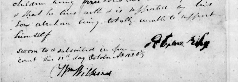 shaky old-age signatures on Abraham Ritchie’s deposition