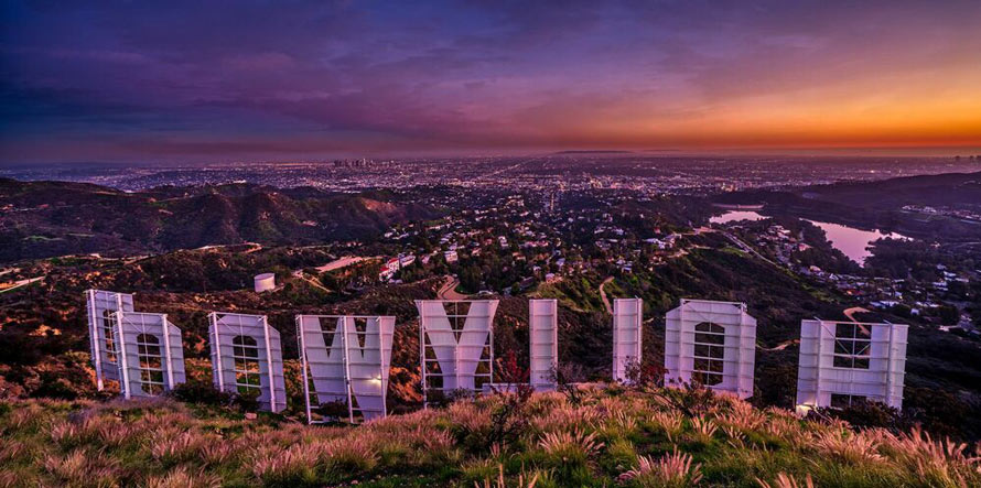 Back of Hollywood sign